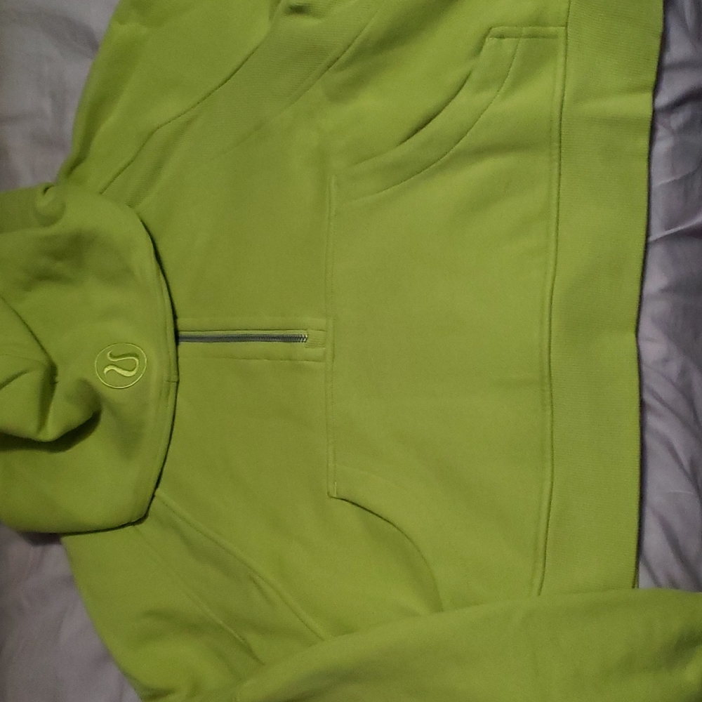 Scuba half-zip hoodie. Wasabi
